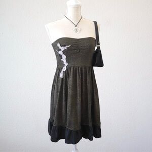 Y2K Free People strapless babydoll mini dress